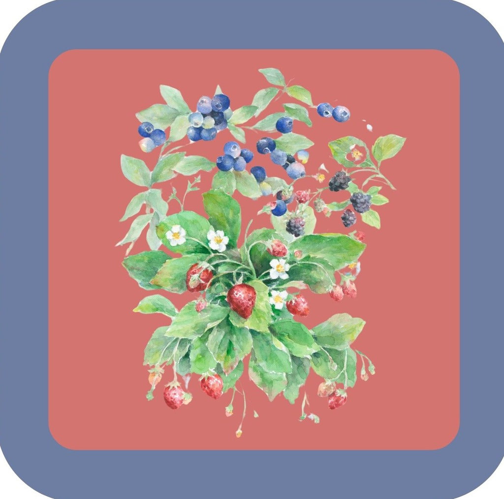 Carols Rose Garden Watercolor Berry Fruit Trio Garden Drink Coaster 264923 2524 264923