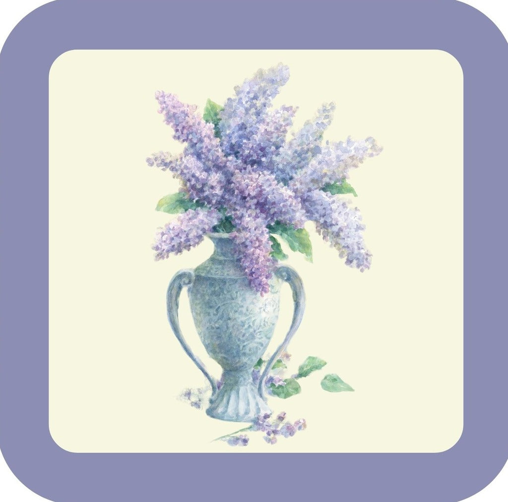 Carols Rose Garden Watercolor Purple Lilac Flower Vase Drink Coaster 264927 2528 264927