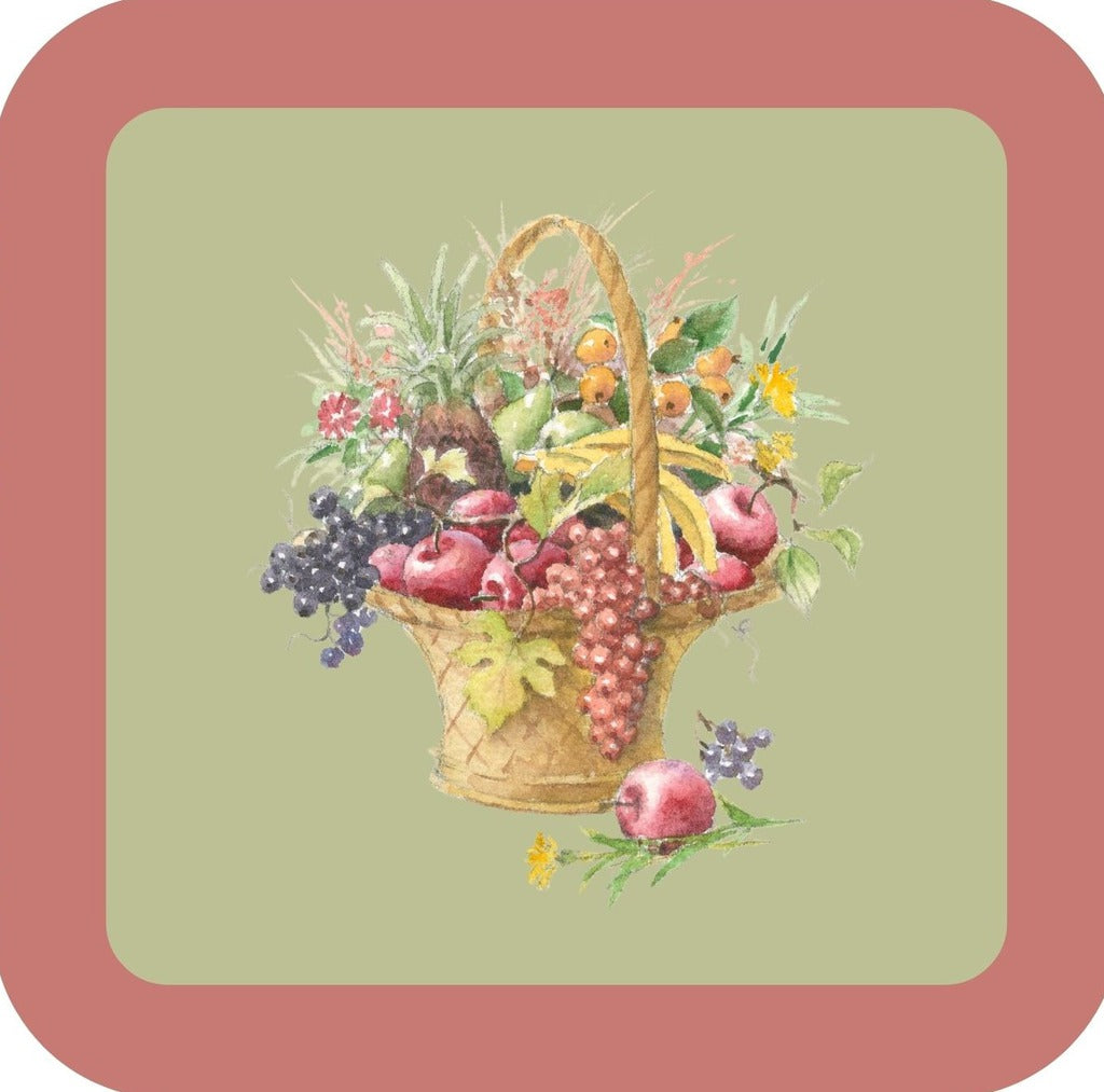 Carols Rose Garden Watercolor Colorful Fruit Basket Drink Coaster 264937 2538 264937