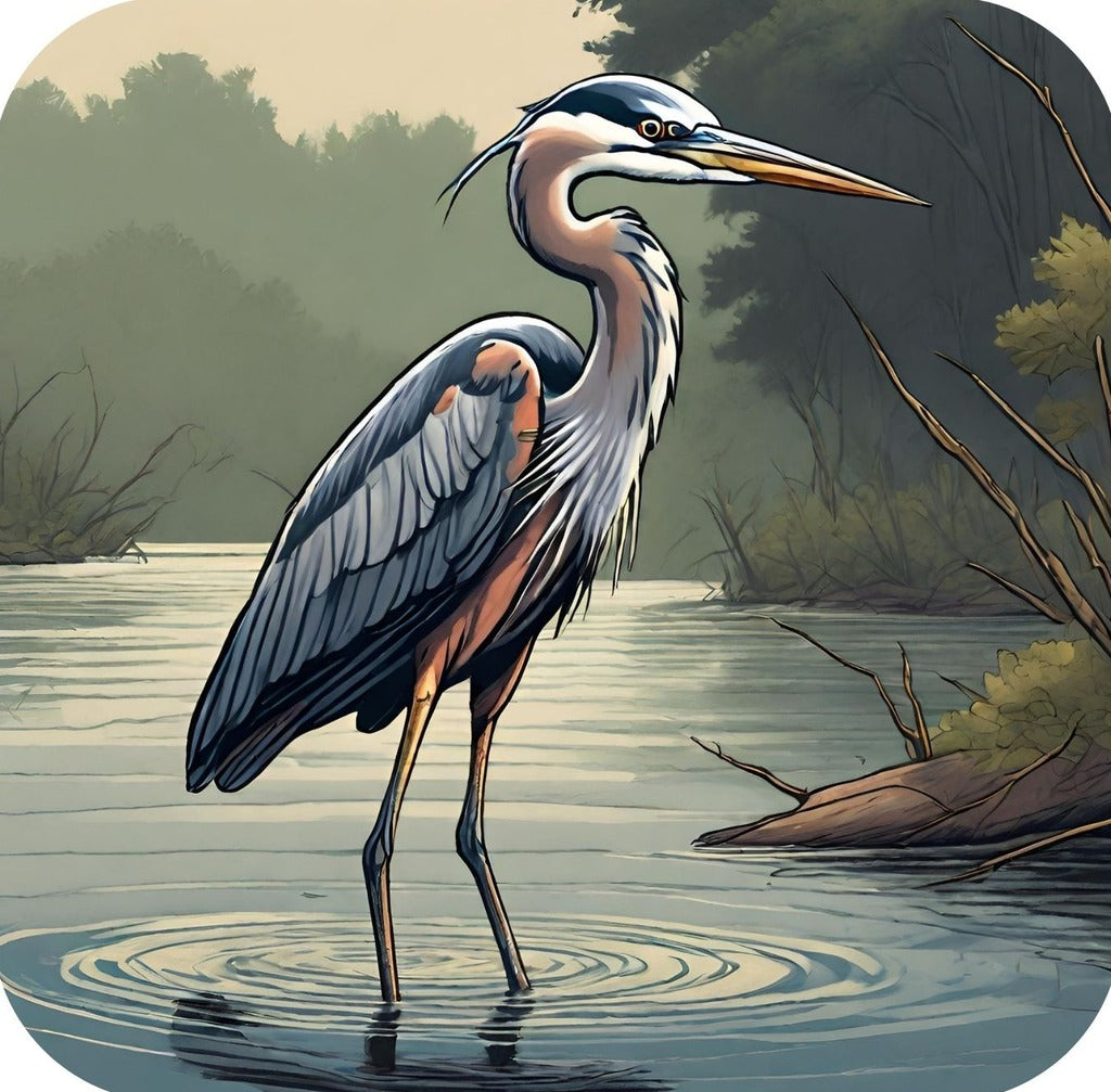 Blue Heron Chesapeake Bay Natural Habitat V3 Drink Coaster 264950 2551 264950