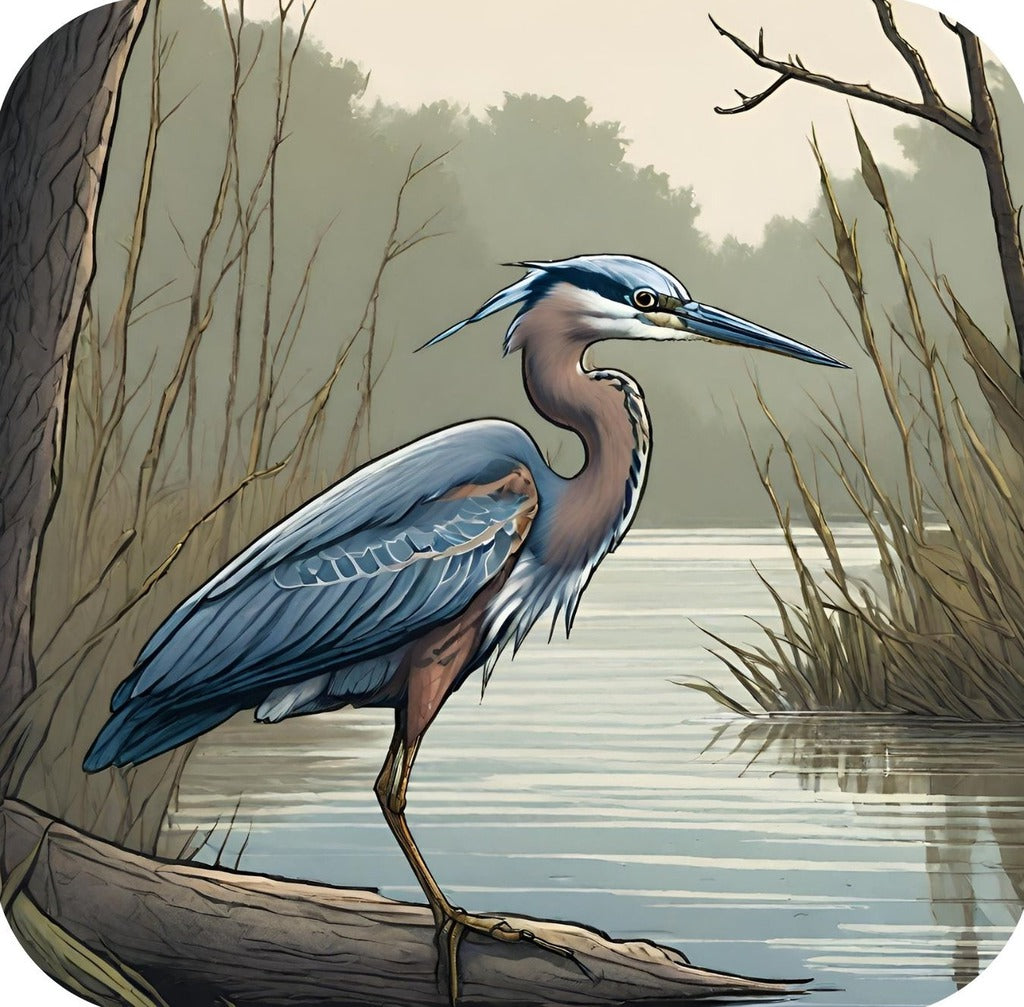 Blue Heron Chesapeake Bay Natural Habitat V6 Drink Coaster 264953 2554 264953