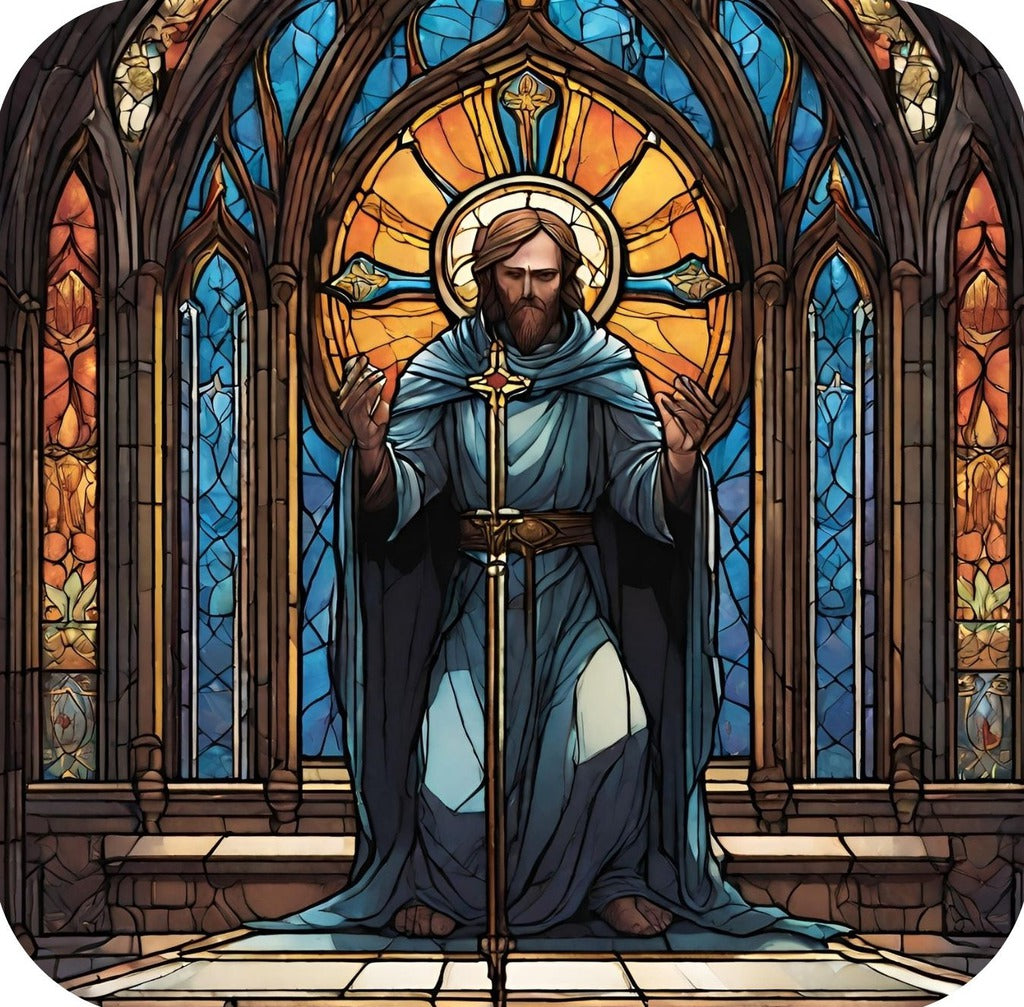 Vibrantly Colored Stained Glass Window Church Artistry V5 Drink Coaster 264966 2567 264966