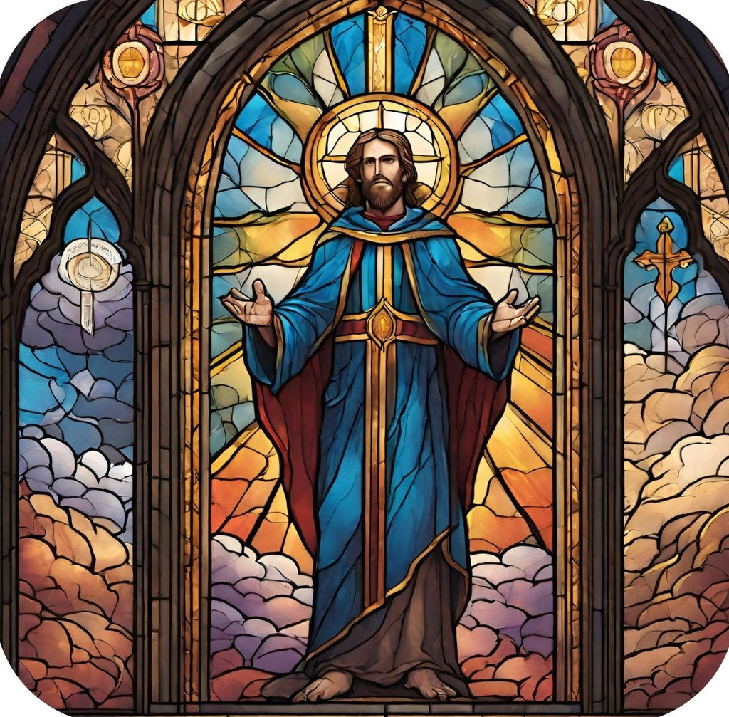 Vibrantly Colored Stained Glass Window Church Artistry V7 Drink Coaster 264968 2569 264968