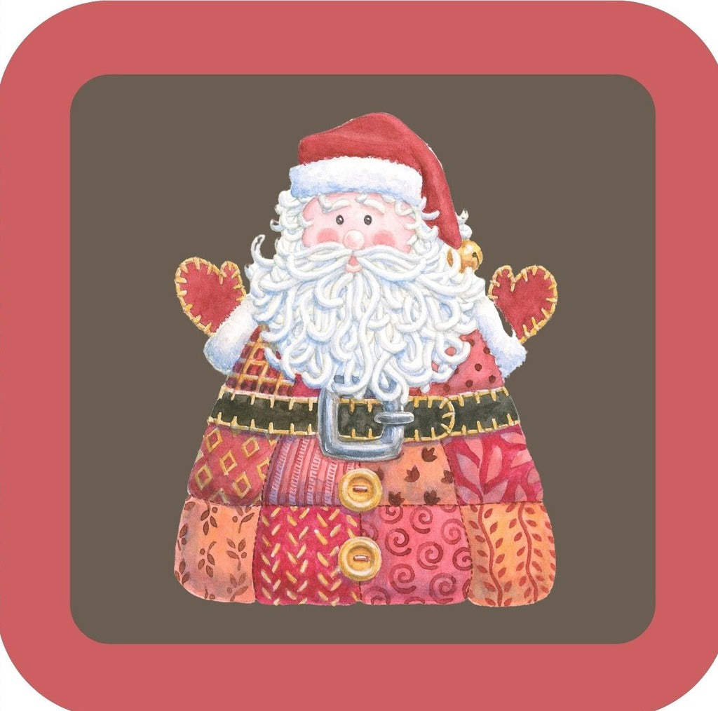 Carols Rose Garden Holiday Whimsy Quilted Santa H-CMS364 Drink Coaster 265089 2655 265089