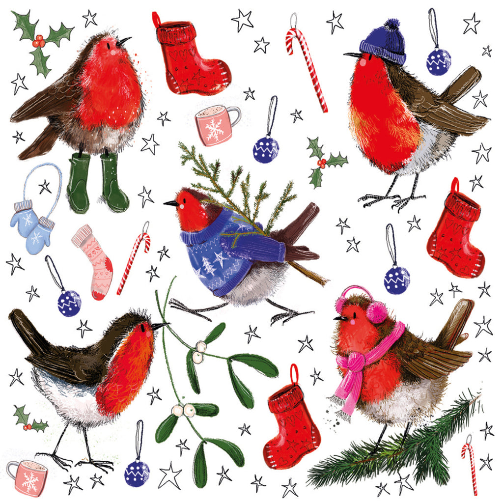 ALEX CLARK FESTIVE ROBINS CHRISTMAS COASTER XC15 265287 XC15 265287