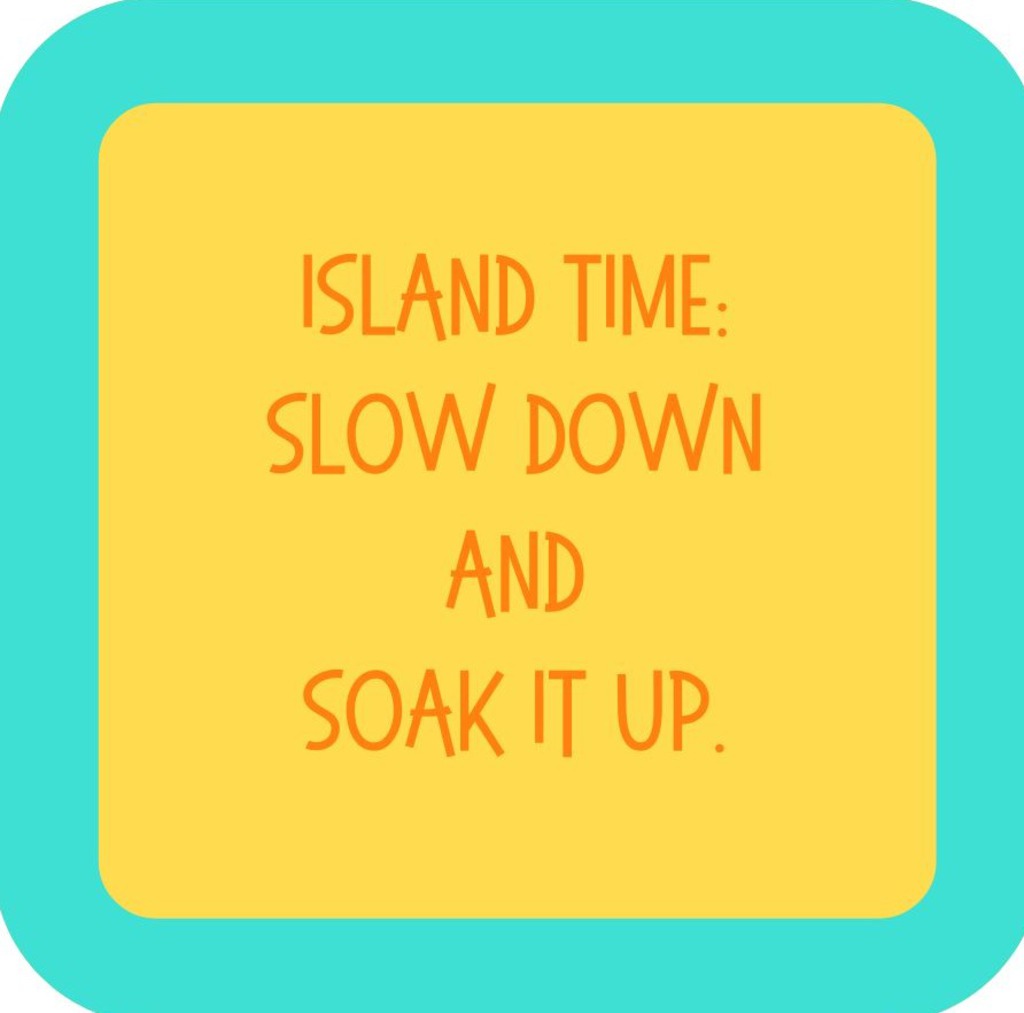 Island Time Slow Down And Soak It Up Drink Coaster Premium Drink Coaster Resin With Cork Backing 265461 SSC1950 265461