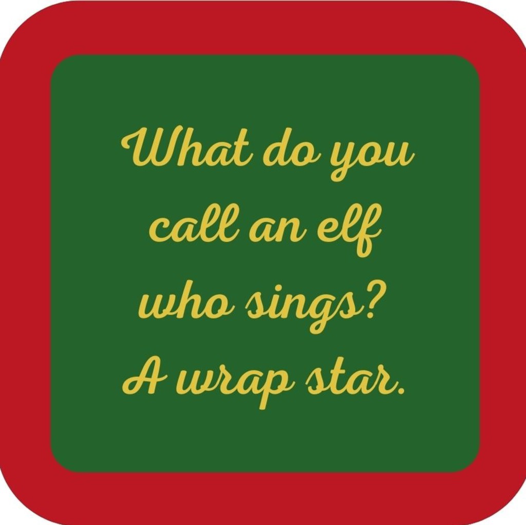 What Do You Call An Elf Who Sings A Wrap Star Holiday Premium Drink Coaster Resin With Cork Backing 265484 SSC1972 265484