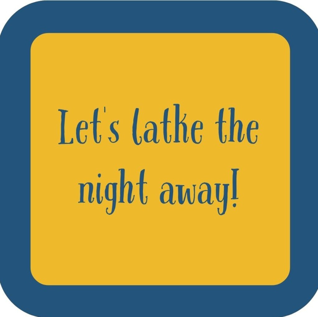 Lets Latke The Night Away Holiday Premium Drink Coaster Resin With Cork Backing 265508 SSC1996 265508