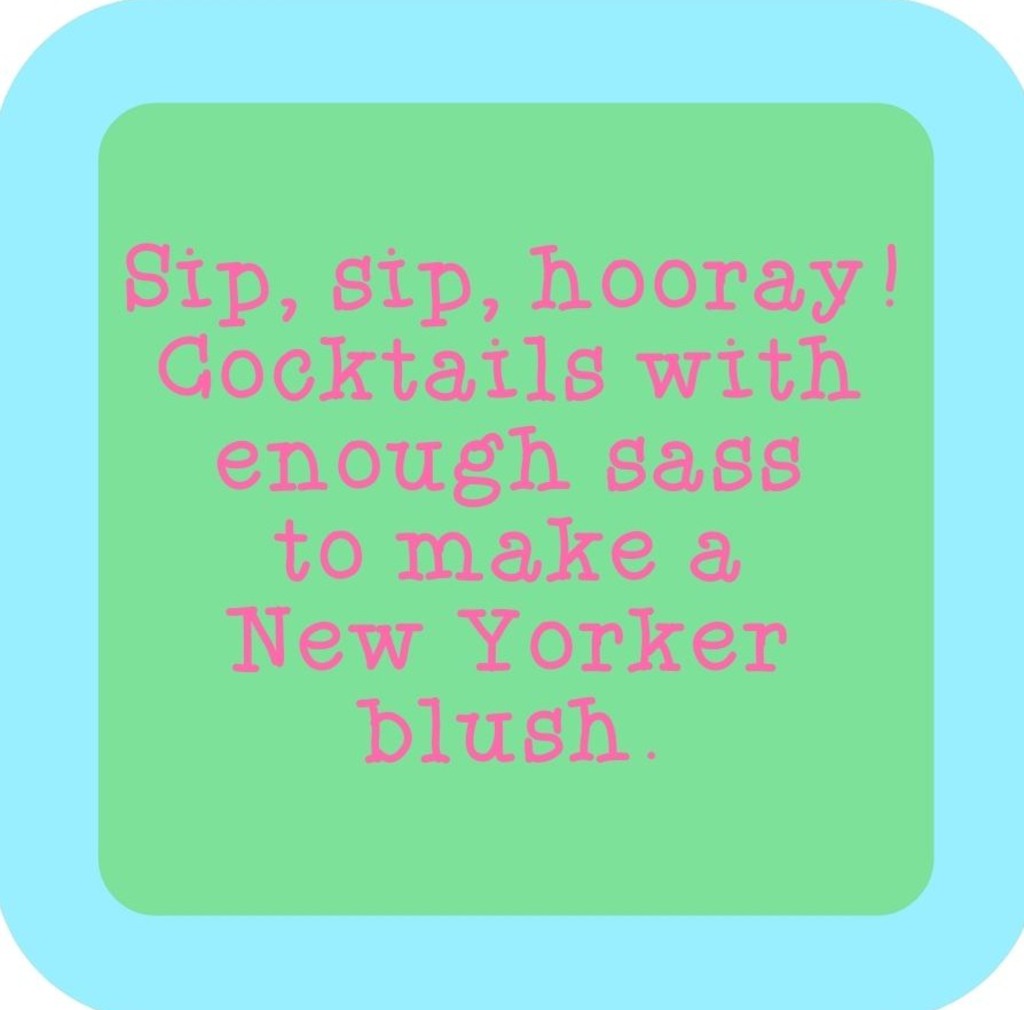 Sip Sip Hooray Cocktails With Enough Sass To Make A New Yorker Blush Premium Drink Coaster Resin With Cork Backing 265644 SSC2132 265644