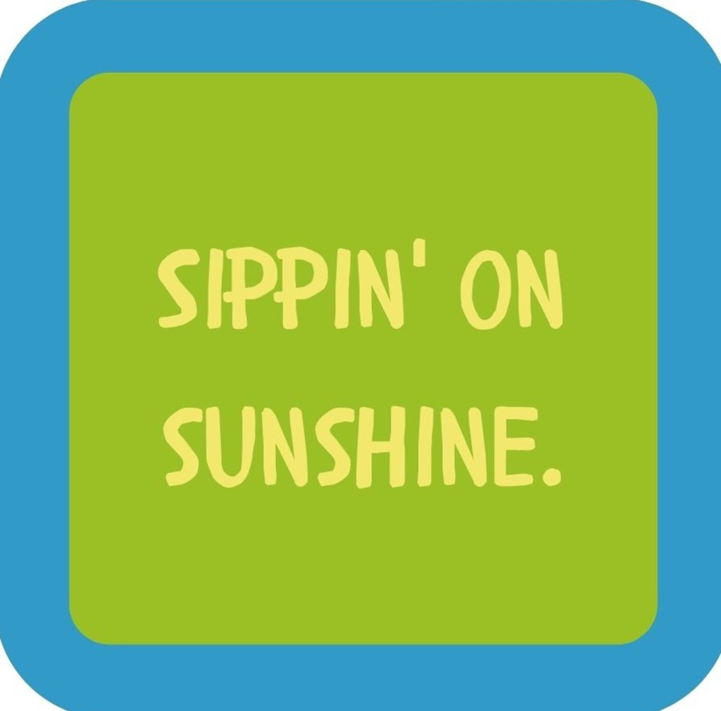 Sippin On Sunshine Premium Drink Coaster Resin With Cork Backing 265645 SSC2133 265645