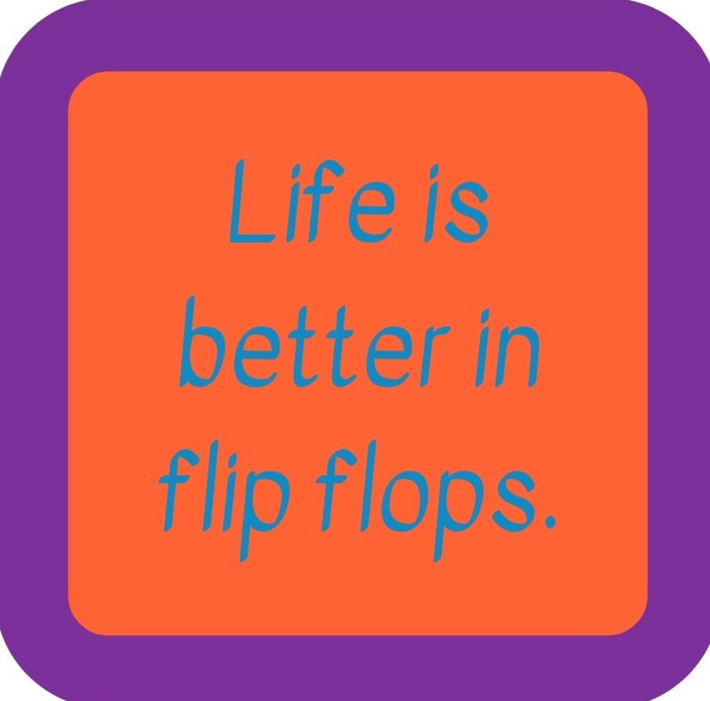 Life Is Better In Flip Flops Premium Drink Coaster Resin With Cork Backing 265678 SSC2166 265678