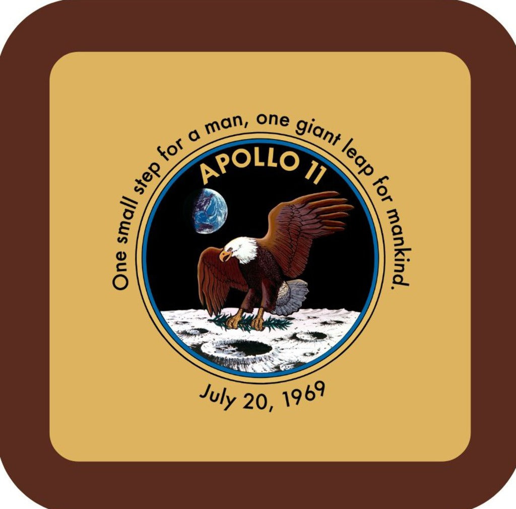 NASA Apollo 11 One Small Step Quote Retro Premium Drink Coaster Resin With Cork Backing 265705 SSC1929 265705