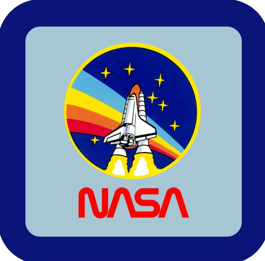 NASA Shuttle Rainbow Blastoff Graphic 80s Retro Premium Drink Coaster Resin With Cork Backing 265708 SSC1932 265708