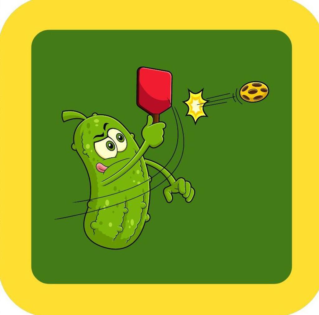 Pickleball Pickle With Red Paddle Hitting Funny Premium Drink Coaster Resin With Cork Backing 266396 266396 266396