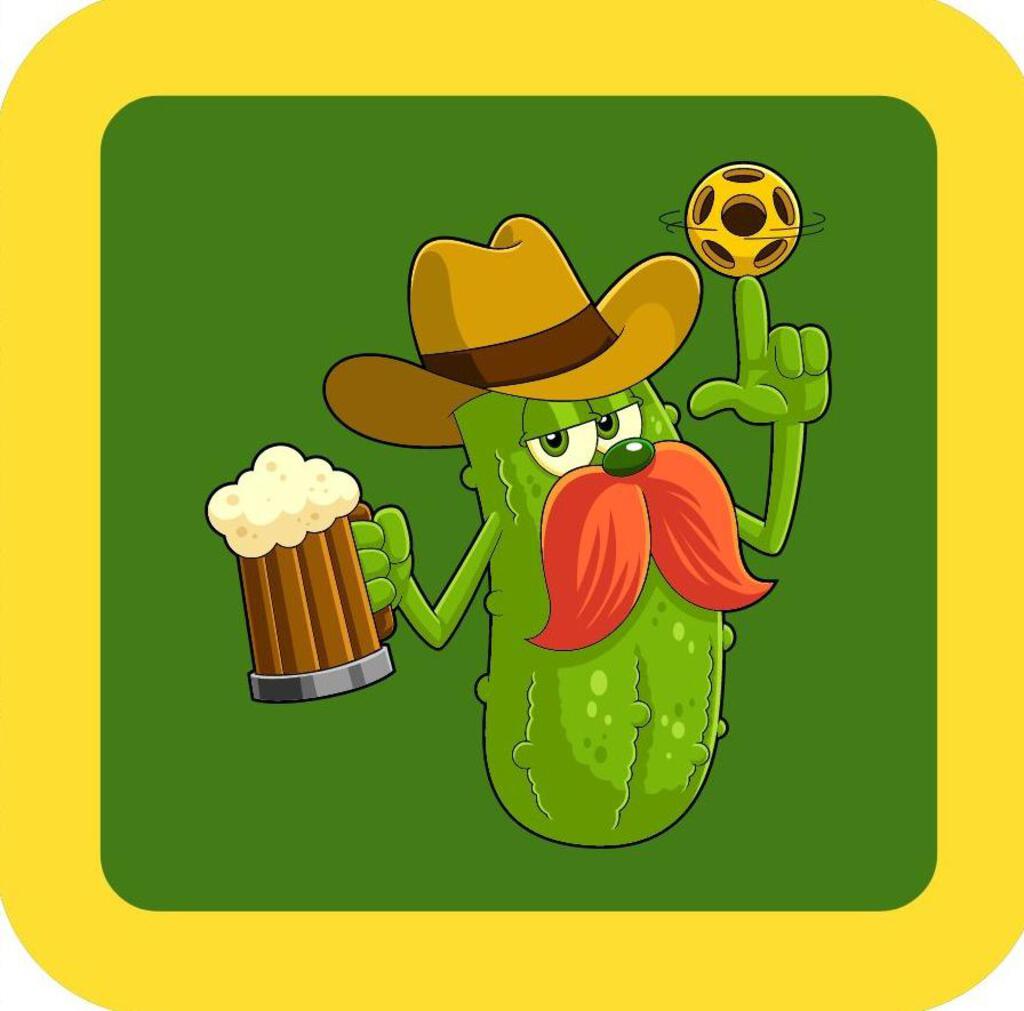 Pickleball Pickle Cowboy Holding Beer Funny Premium Drink Coaster Resin With Cork Backing 266399 266399 266399