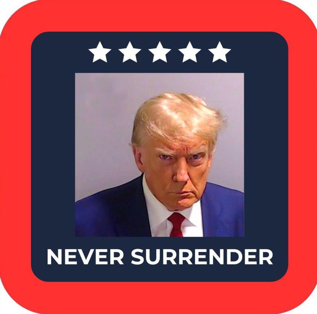 Donald J Trump Never Surrender MAGA Make America Great Again Premium Drink Coaster Res 266463 trump-never-surrende 266463