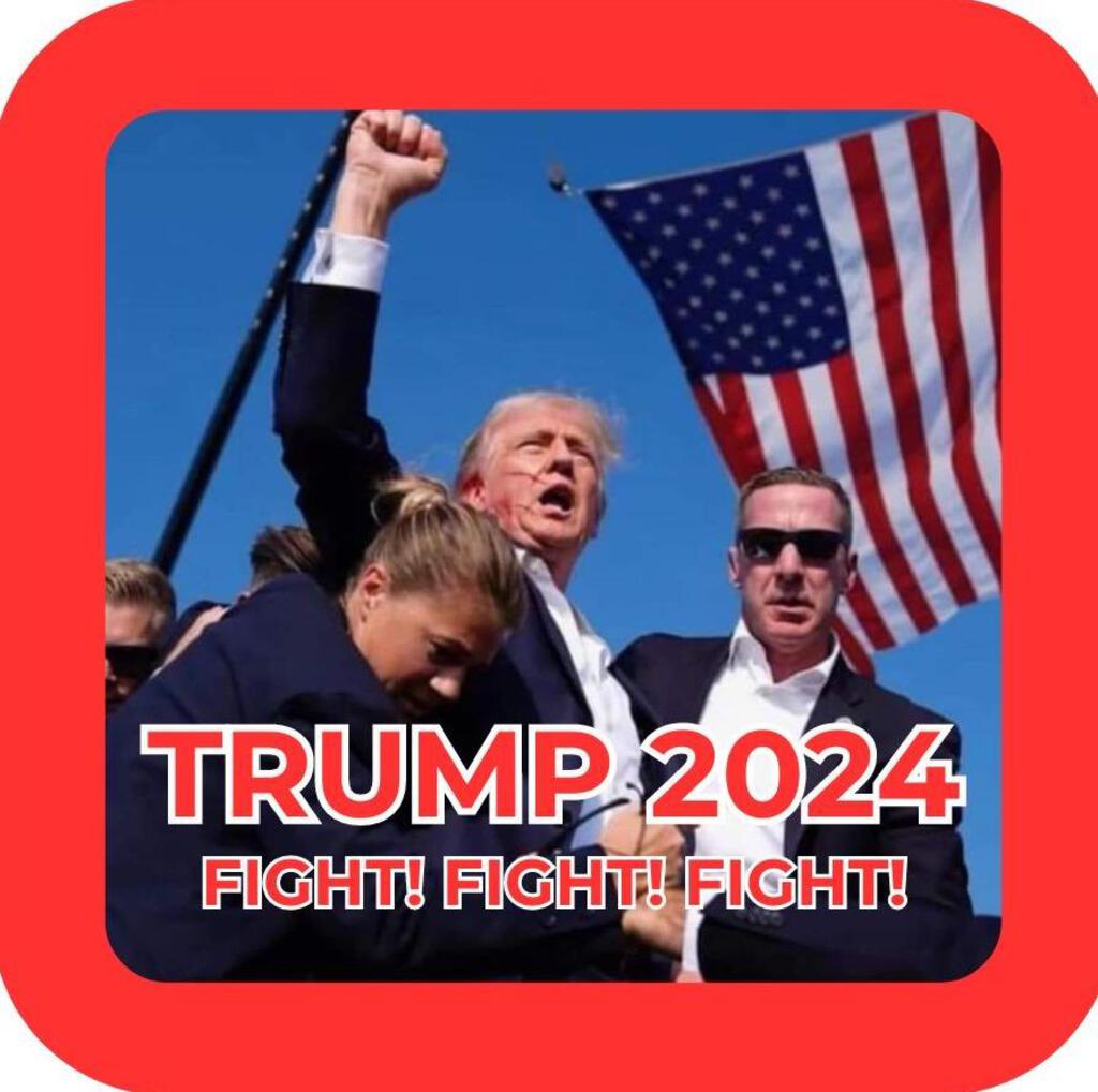 Donald Trump Fist Rally FIGHT MAGA 2024 Election Premium Drink Coaster With Cork Backing 266801 trump-fight-pic 266801