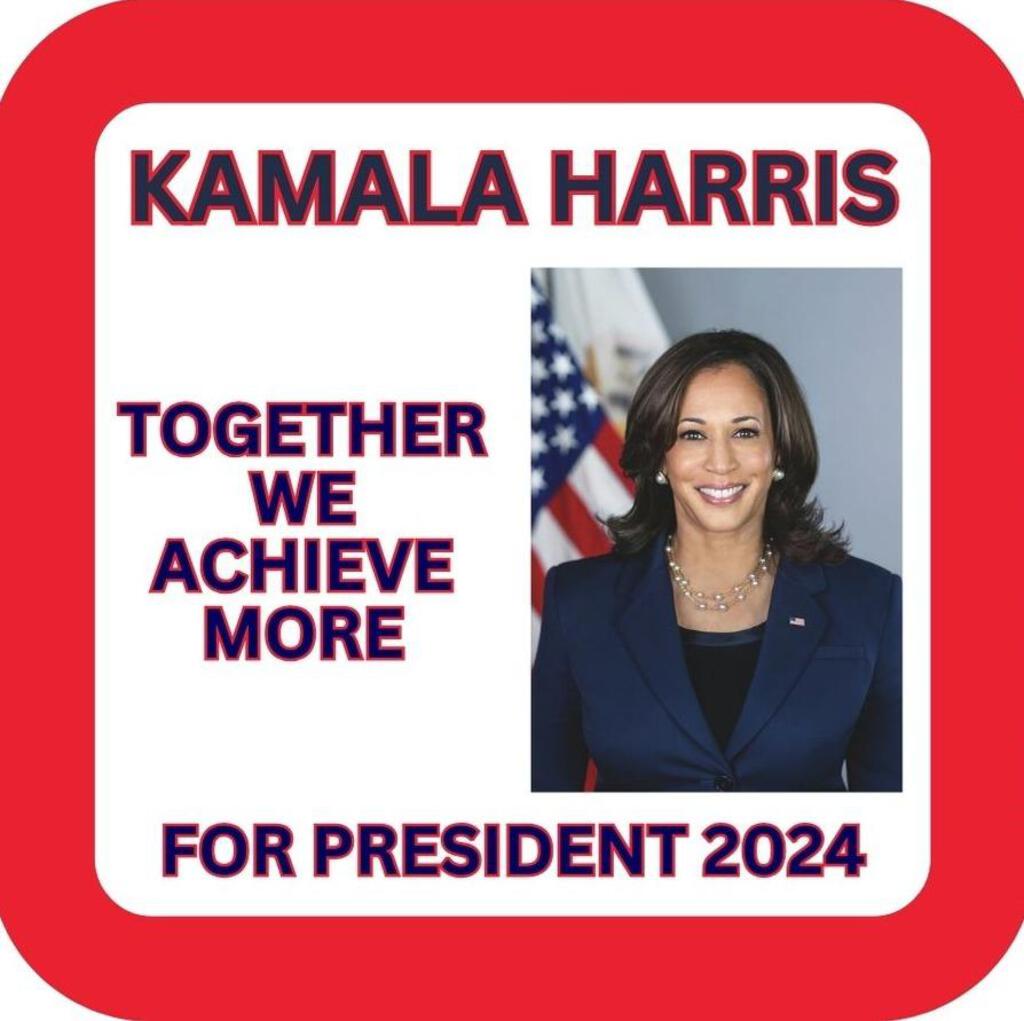 Kamala Harris Together 2024 Presidential Campaign Premium Drink Coaster Resin Cork Backing 266841