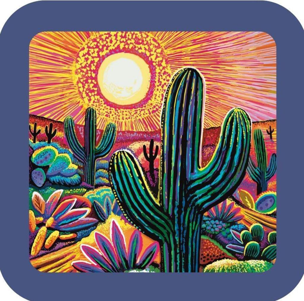 Fantasy Desert Garden Premium Drink Coaster Resin With Cork Backing NC266646 267041