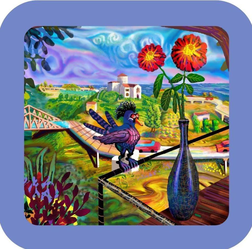 Fantasy Coastal Landscape Southwest Premium Drink Coaster Resin With Cork Backing NC266657 267054