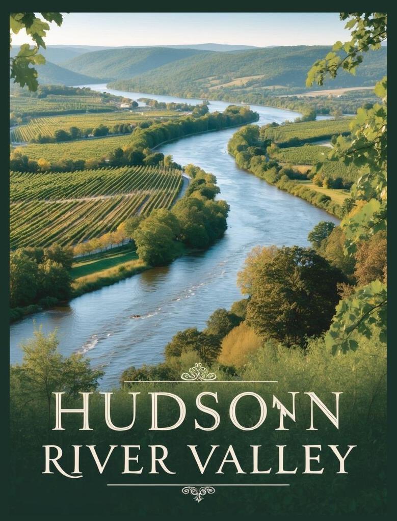 New York Hudson River Valley Retro Travel Poster Box of 10 Blank Note Cards 4x5 267410