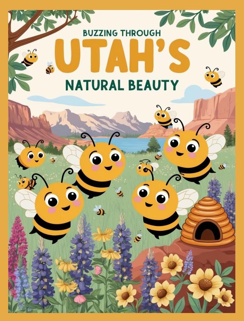 Utah Bees Buzzing Through Natural Beauty Retro Travel Poster Box of 10 Blank Note Cards 4x5 267428