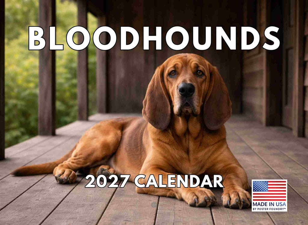 Bloodhound Dog Calendar 2027 Monthly Wall | American Made In The USA 267690