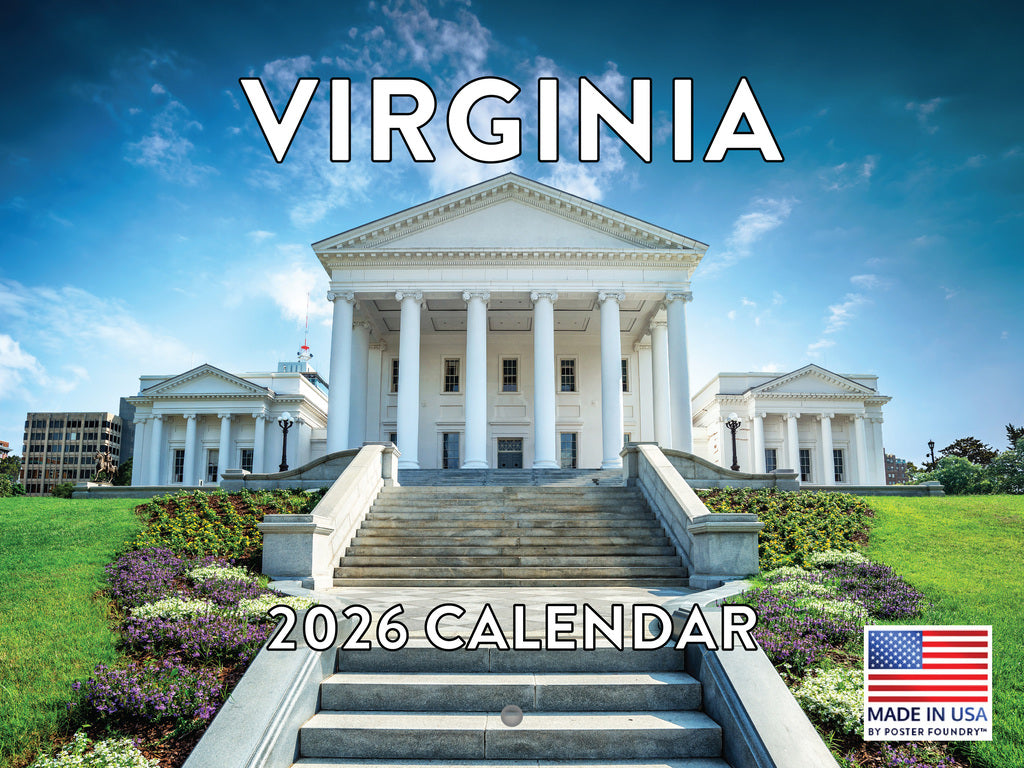 Virginia Calendar 2026 Monthly Wall Calender 12 Month | American Made In The USA 267993