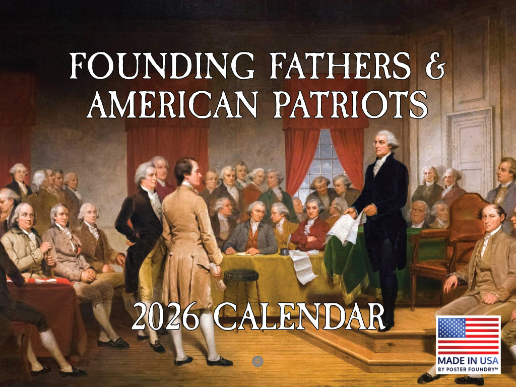 Founding Fathers Calendar 2026 Patriotic American History Monthly Wall Calender 12 Month | American Made In The USA 268010