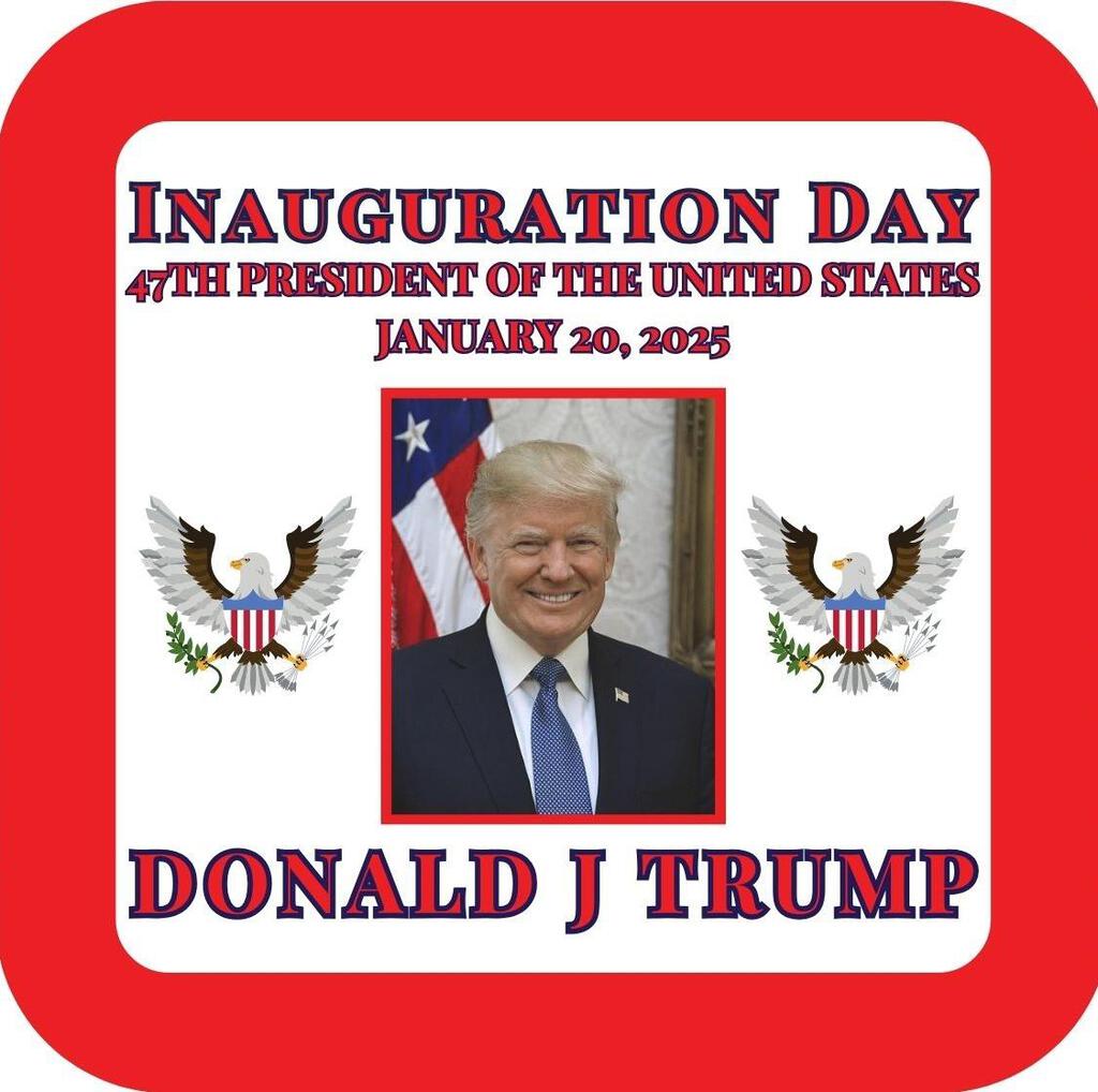 Donald Trump Presidential Inauguration Eagle Premium Drink Coaster Resin With Cork Backing 268020