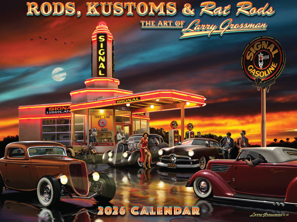 Hot Rod Calendar 2026 Larry Grossman Classic Muscle Car Monthly Wall Calender 12 Month | American Made In The USA 268042