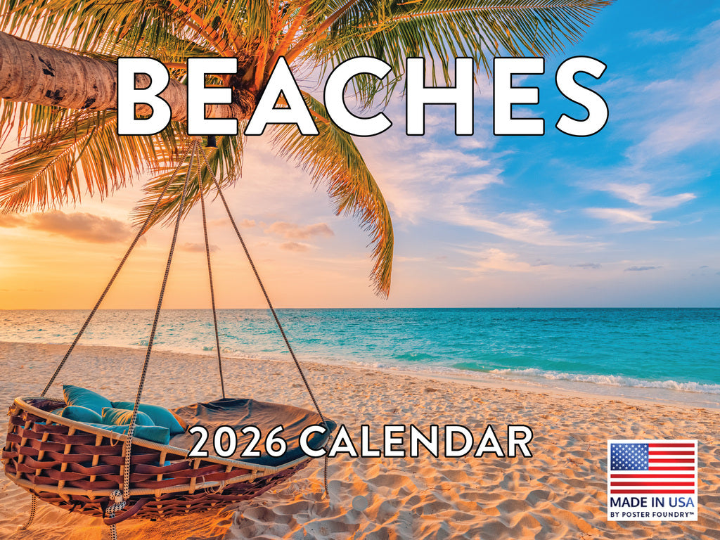 Beach Calendar 2026 Tropical Beaches Ocean Island Monthly Wall Calender 12 Month | American Made In The USA 268043