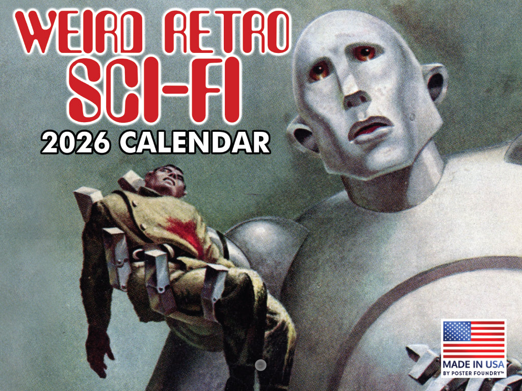 Weird Retro Sci Fi Calendar 2026 Vintage Scifi Monthly Wall Calender 12 Month | American Made In The USA 268046
