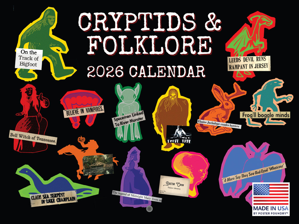 Folklore And Cryptid Calendar 2026 Monthly Wall Calender 12 Month | American Made In The USA 268064