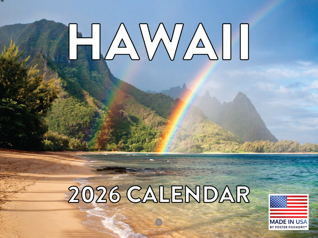 Hawaii Calendar 2026 Hawaiian Tropical Beach Maui Kauai Monthly Wall Calender 12 Month | American Made In The USA 268072
