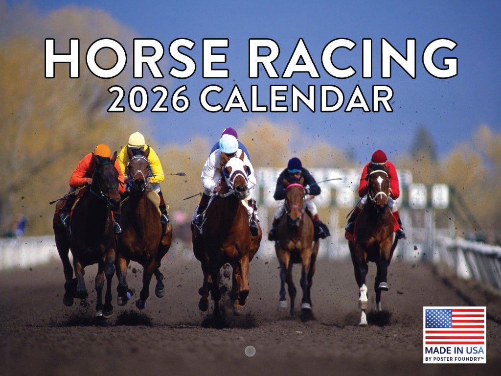 Horse Racing Calendar 2026 Race Horses Monthly Wall Calender 12 Month | American Made In The USA 268135