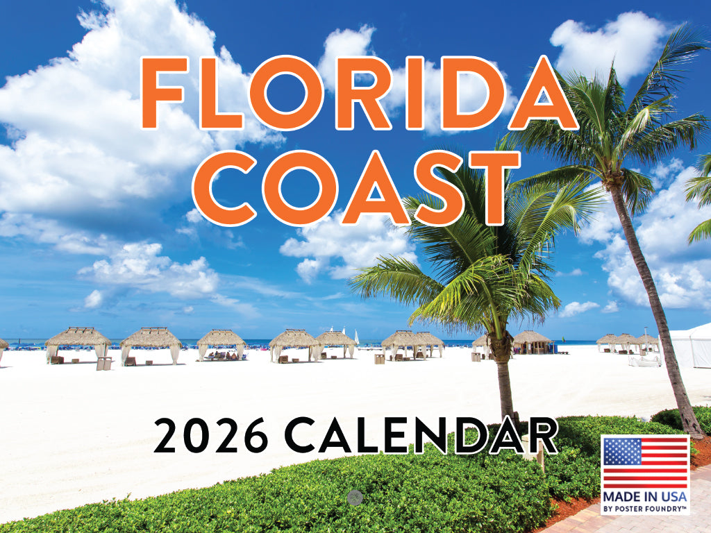 Florida Calendar 2026 Beach Coast Monthly Wall Calender 12 Month | American Made In The USA 268171