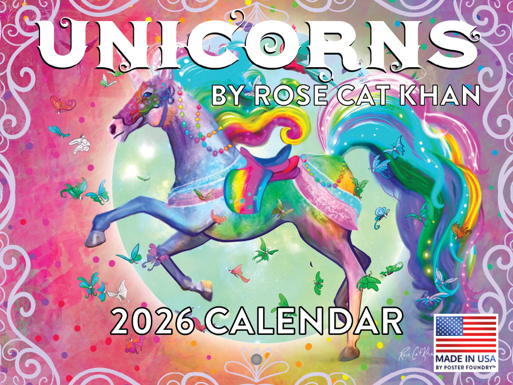 Unicorn Calendar 2026 by Rose Khan Kids Girls Monthly Wall Calender 12 Month | American Made In The USA 268212