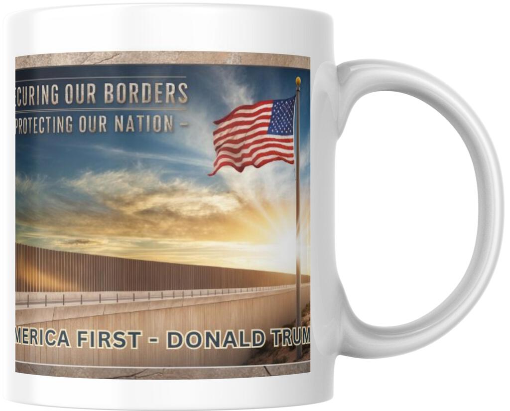 Donald Trump Securing Our Borders America First Mexico US Ceramic Coffee Mug 12 oz 268575