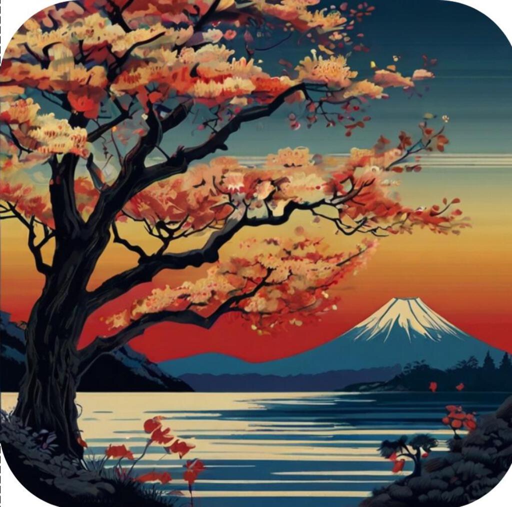 Woodblock Style Print V7 Drink Coaster 268618