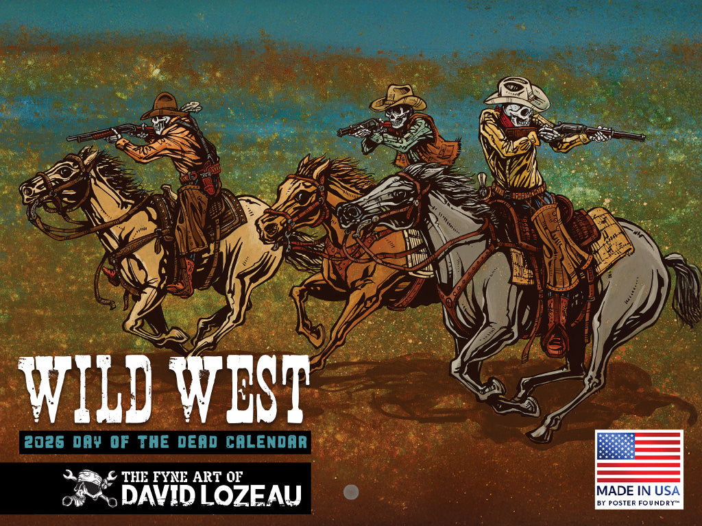 David Lozeau Steampunk Wild West Western Calendar 2026 Monthly Wall 268952