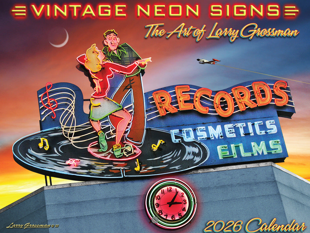 Vintage Neon Signs Calendar 2026 by Grossman Monthly Wall Calender 12 Month | American Made In The USA 269012