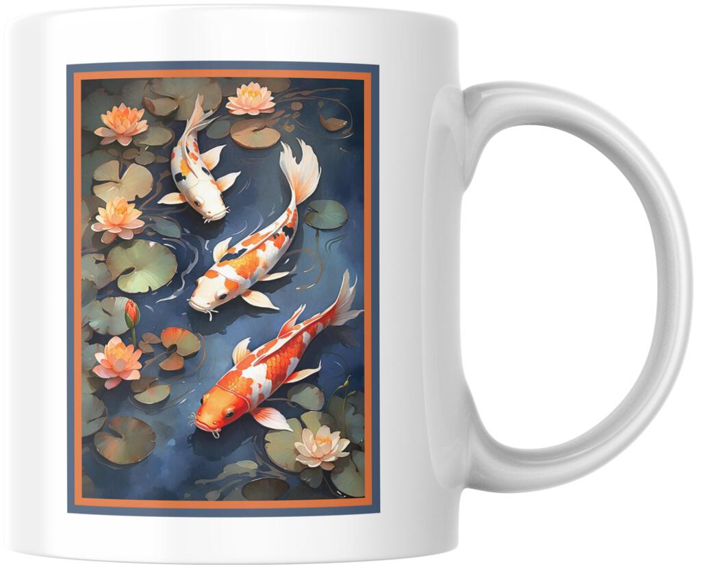 Japanese Koi Fish Elegant Watercolor Design V4 Ceramic Coffee Mug 12 oz 269061