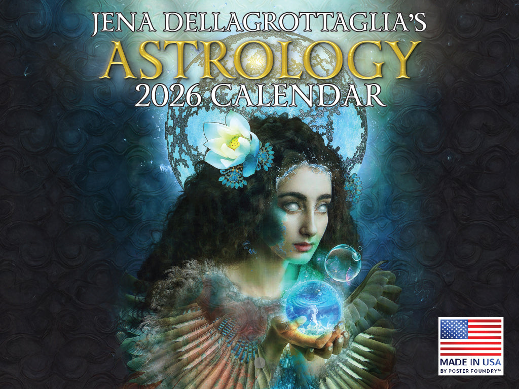 Zodiac Astrology Calendar 2026 Monthly Wall by Jena DellaGrottaglia Calender 12 Month | American Made In The USA 269149