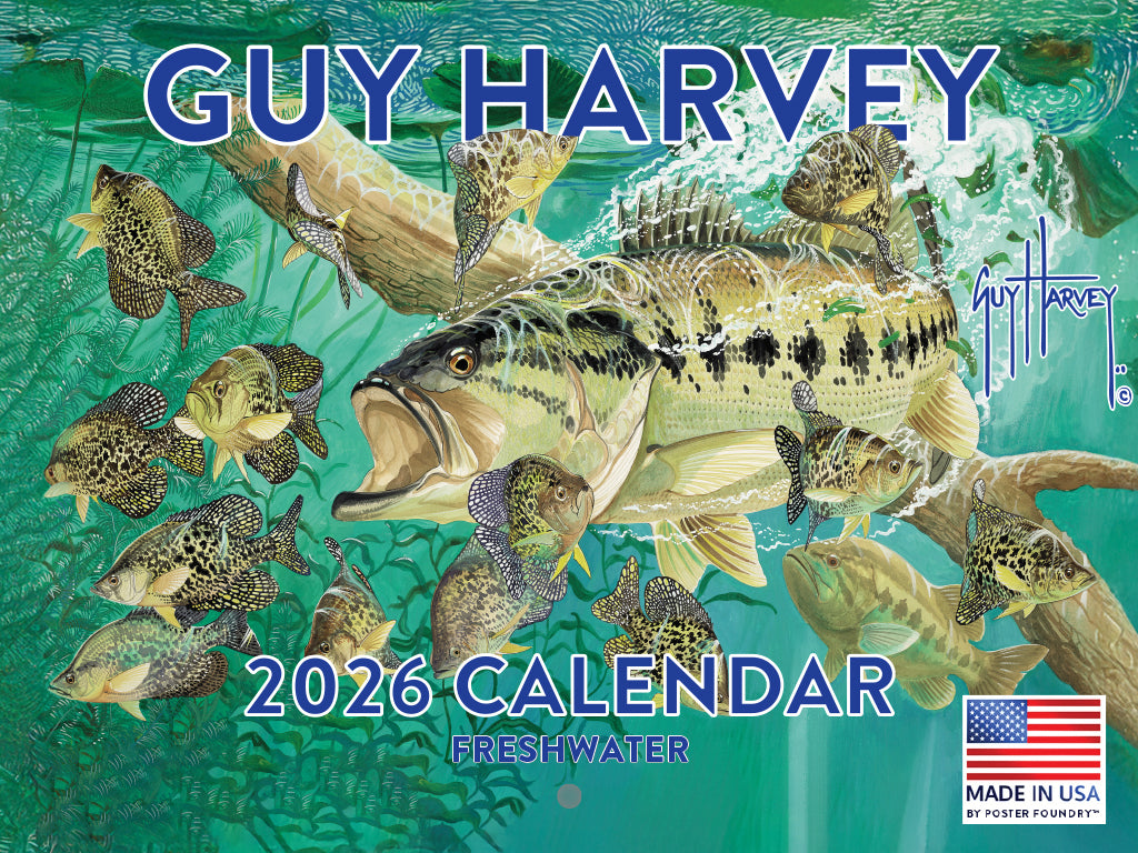 Guy Harvey Calendar 2026 Wall Freshwater Fish 269158