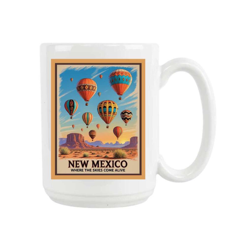CUSTOM New Mexico Skies Come Alive Balloon Ceramic Coffee Mug Tea Cup Fun Novelty Gift 15 oz 269198
