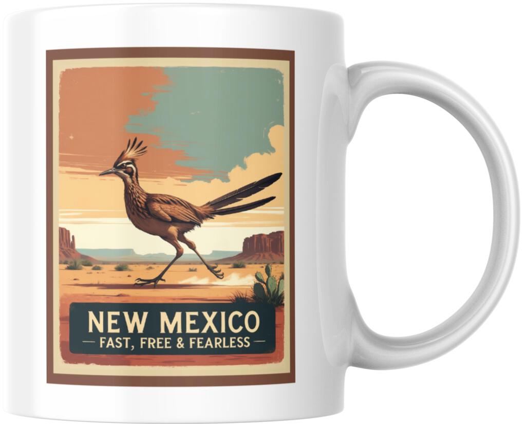 New Mexico Roadrunner Fast Free Fearless Ceramic Coffee Mug Tea Cup Novelty Gift 12 oz 269209