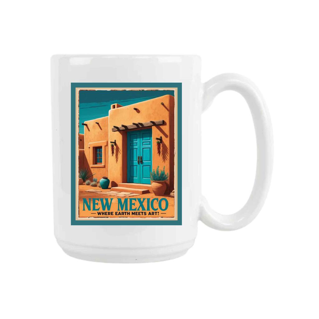 CUSTOM New Mexico Where Earth Meets Art Adobe Architecture Ceramic Coffee Mug 15oz 269213
