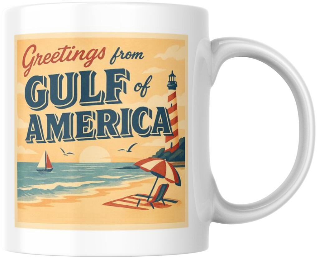 Gulf Of America Post Card Beach Scene Ceramic Coffee Mug Tea Cup Fun Novelty Gift 12 oz 269323