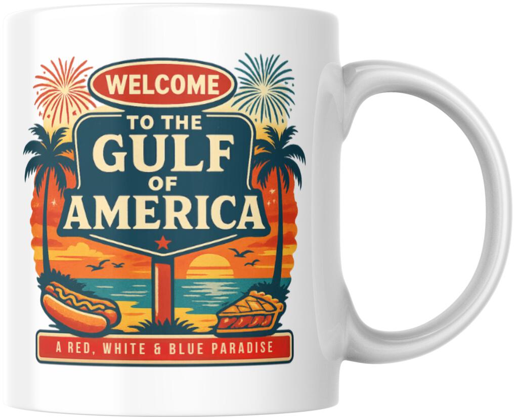 Gulf Of America Welcome Sign Ceramic Coffee Mug Tea Cup Fun Novelty Gift 12 oz 269328